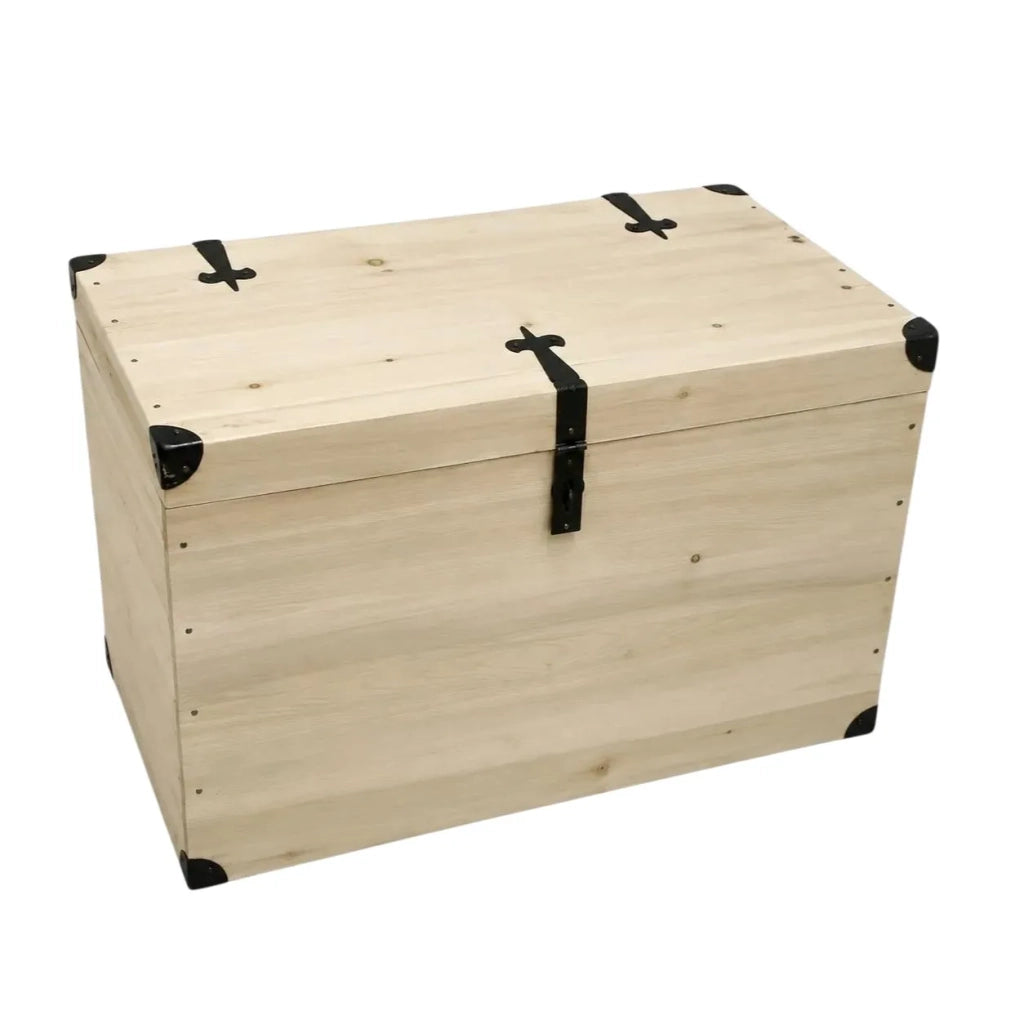 Cassapanca baule in legno grezza l.80 p.45 h.50 (543) - Mobili 2G
