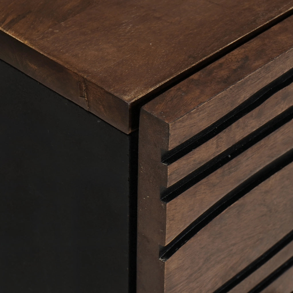 Comodino 50x33x60 cm Legno Massello Noce