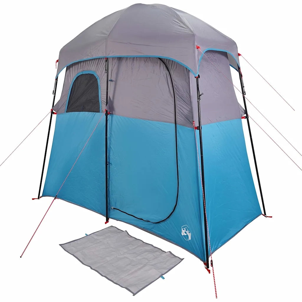 vidaXL Tenda da Doccia per 2 Persone Blu Impermeabile