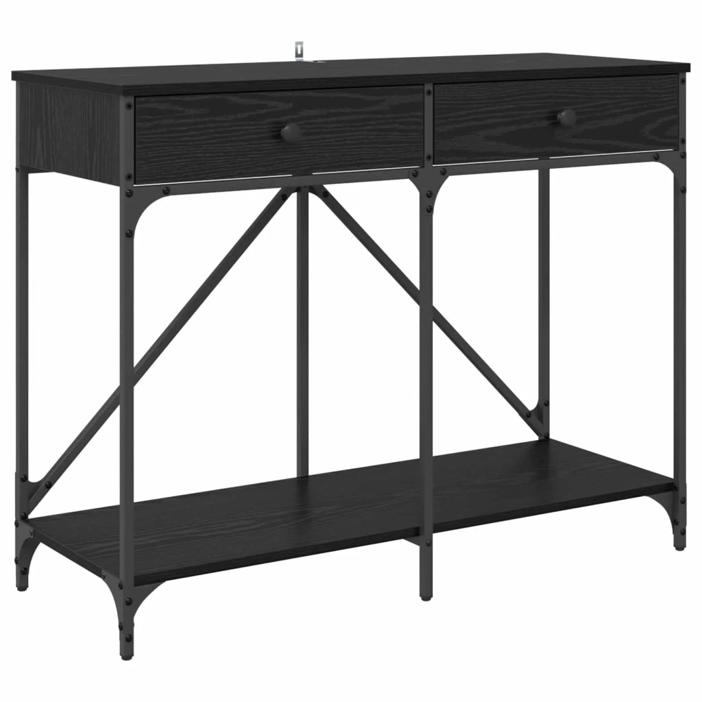 Tavolo consolle con cassetto Rovere Nero 100 x 39 x 78,5 cm