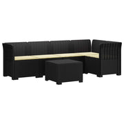 Divano da Giardino 5 Posti con Cuscini Stile Rattan PP 3444070