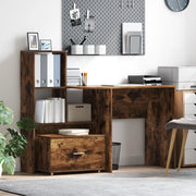 Mobile da Cassetto Rovere Affumicato MDF con Impiallacciatura