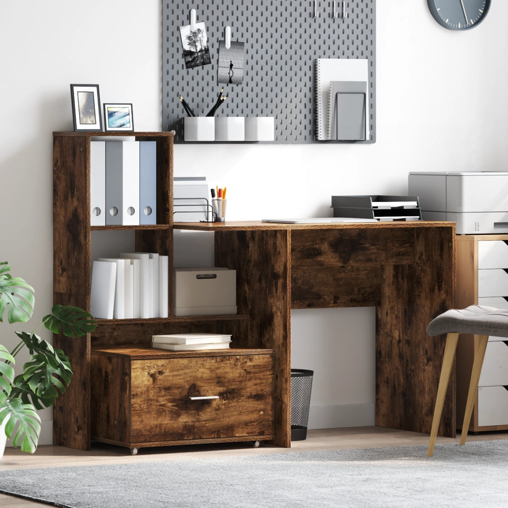 Mobile da Cassetto Rovere Affumicato MDF con Impiallacciatura