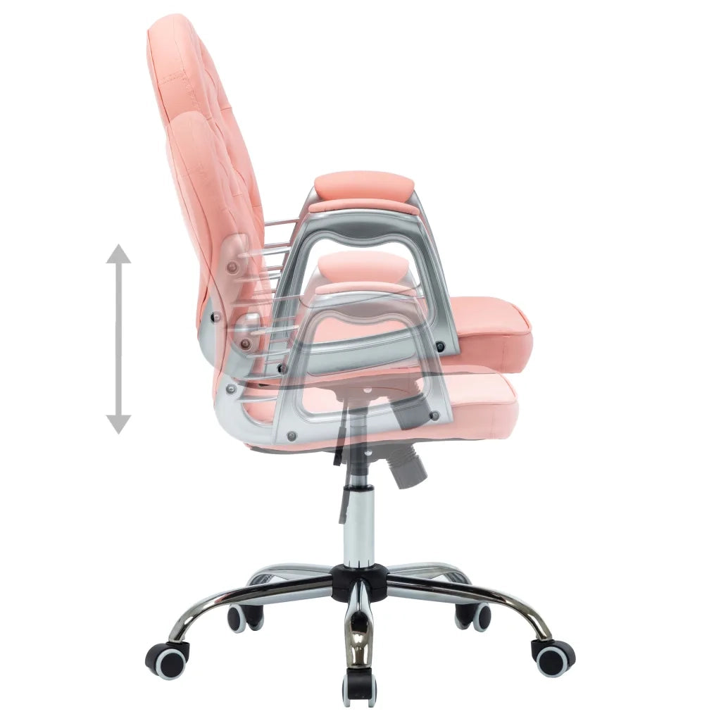 Sedia da Ufficio Girevole Rosa in Similpelle  cod mxl 19161