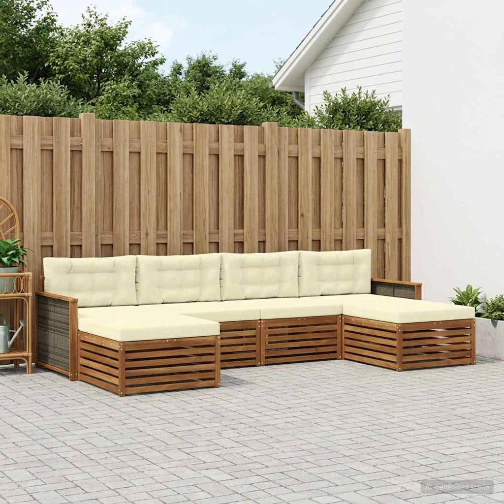 Set di divani da esterno 6 pz Legno di Acacia Massello 3383678