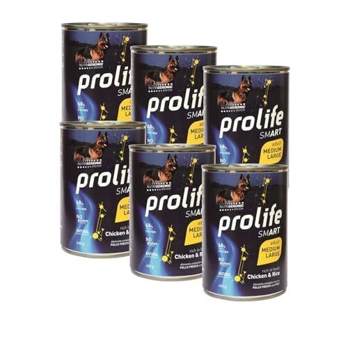 PROLIFE UMIDO 6x400GR ADULT POLLO & RISO SMART MEDIUM/LARGE