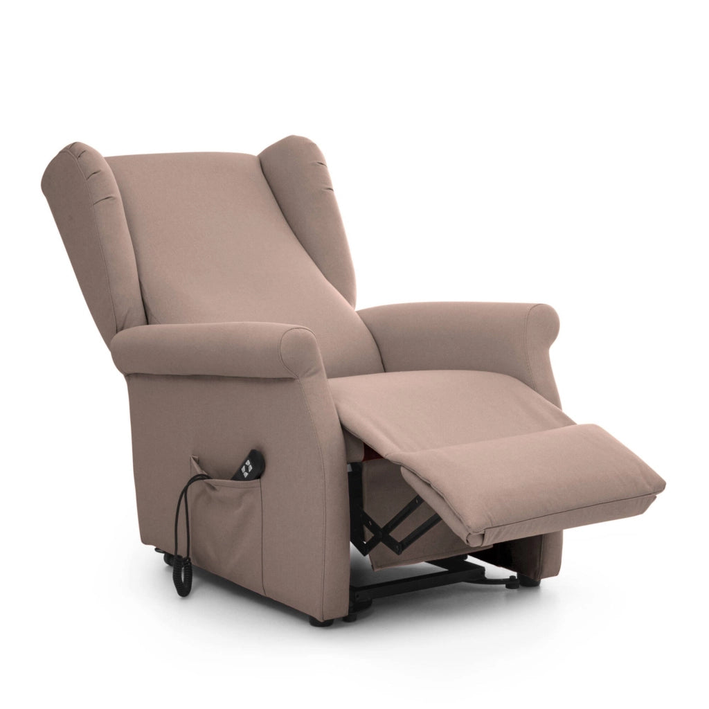 Poltroncina Treia, Poltrona Sfoderabile Made in Italy, 75x84x107h cm Beige