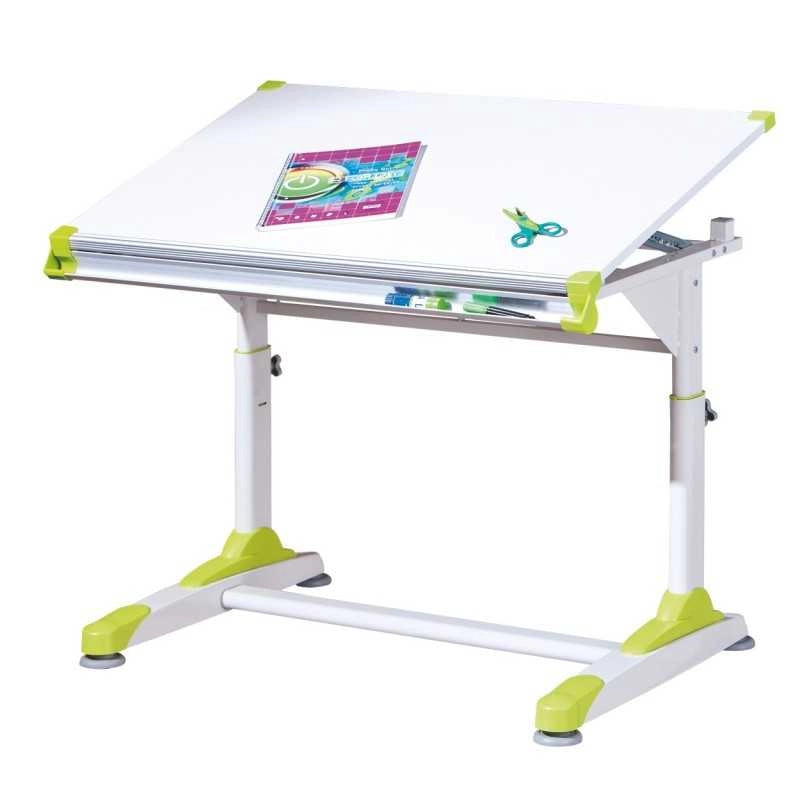 Scrivania Inter Link con piano inclinabile, regolabile in altezza e vano porta oggetti Dim.100x66x69-84h