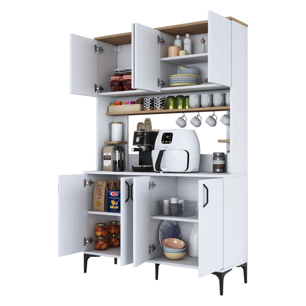 Madia Legnaro, Credenza 4 Ripiani, 120x40x187h cm Bianco