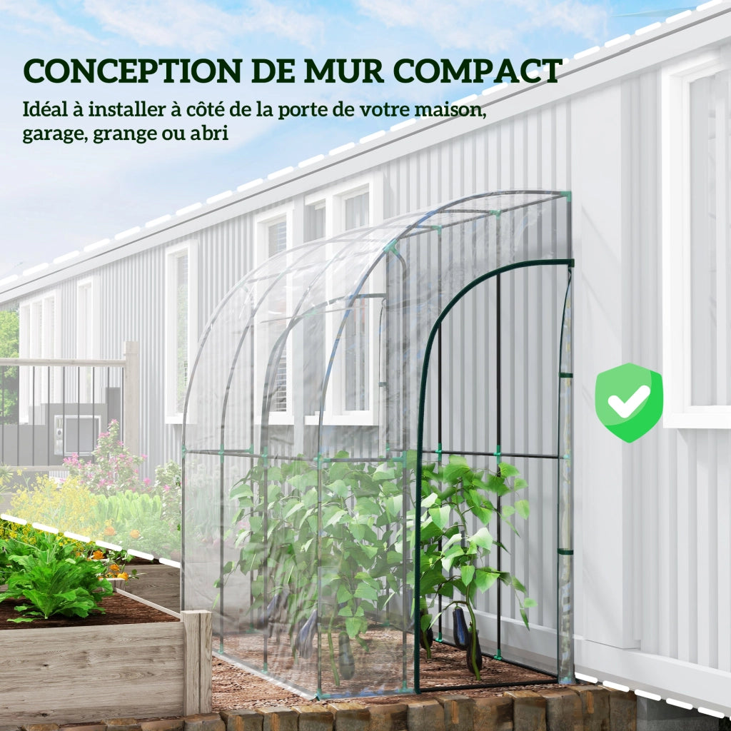Serra da Giardino Addossata ¨C Xylo ¨C PVC Trasparente 214x118x212cm 2 Porte