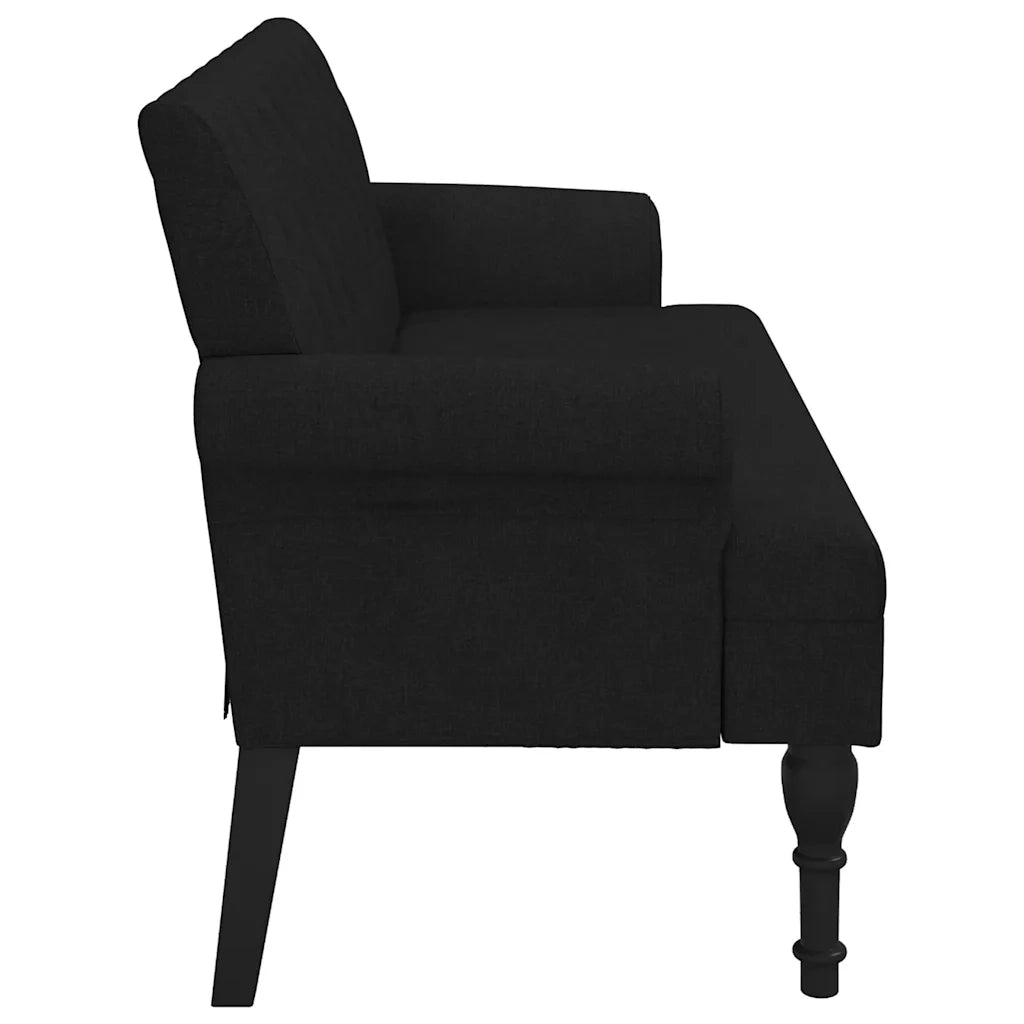 Panca con schienale nera 120x62x75,5 cm in tessuto 372122