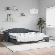 Divano Letto con Letto Estraibile-Sofa Letto-Daybed Grigio Scuro 100x200 Velluto 265325