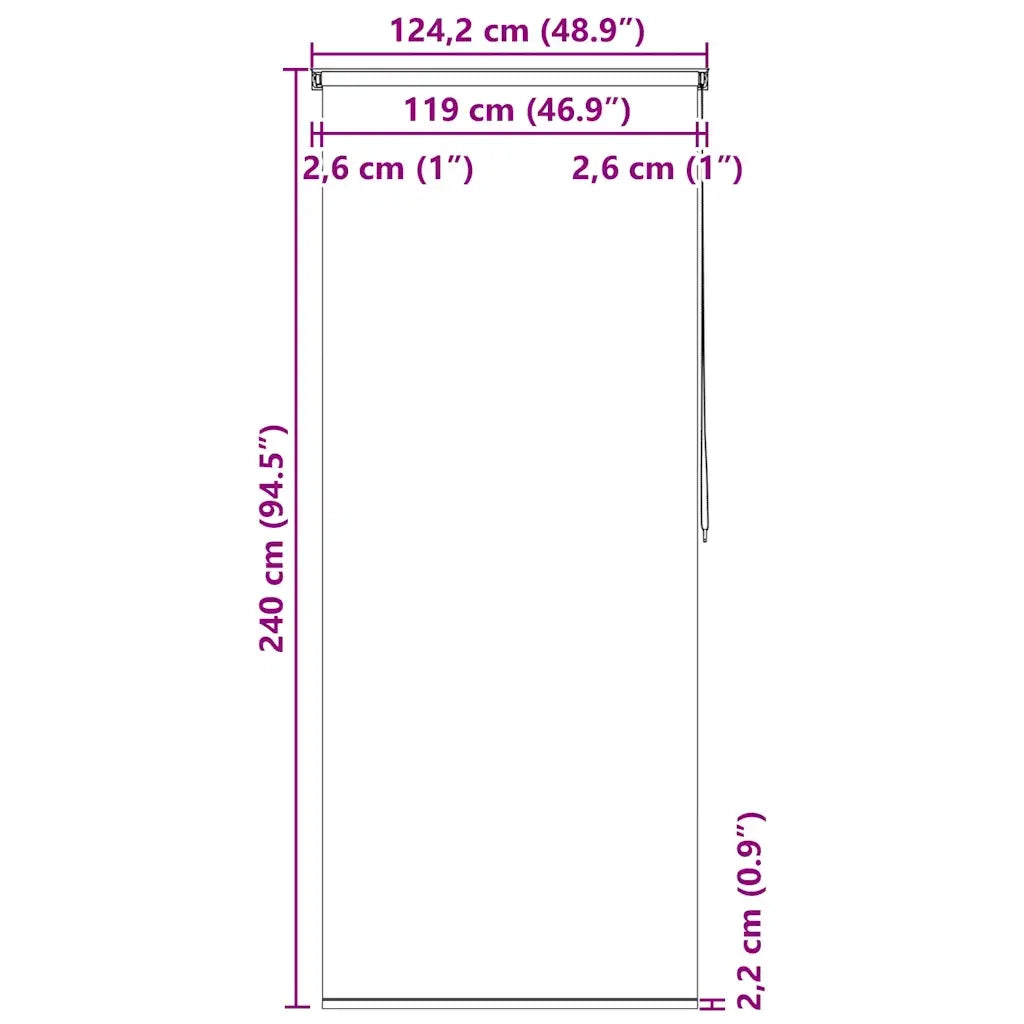 Tenda a Rullo per Doccia 120x240 cm con Motivo a Bolle 142867