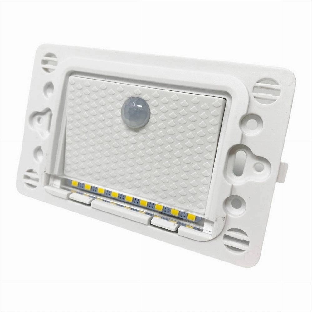 Trade Shop - Segnapasso Placca Bianca Muro Sensore Movimento Pir 1,3w Cassetta 503 Xggyd-001b - -bianco Freddo      -