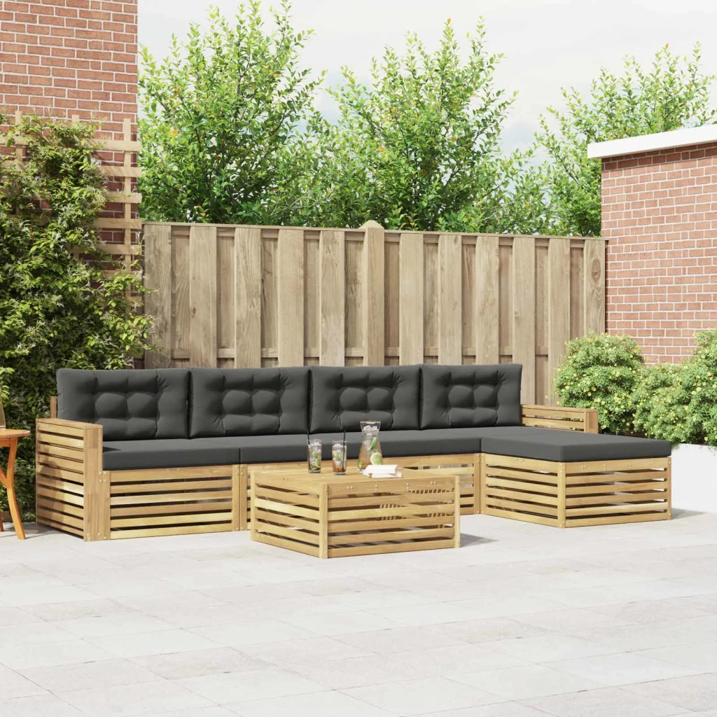 Set di divani da esterno 6 pcs Bianco e Antracite 3390372