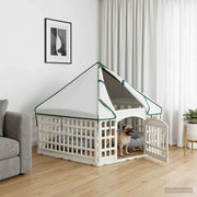 Panchetto per Cani a 6 Pannelli Bianco 179 x 151 x 114 cm 42027224