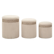 Ghanzi, Pouf Contenitore set da 3, 41x41x50h cm Beige