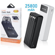 Trade Shop - Powerbank Batteria Esterna A Ricarica Super Veloce 25800mah 22.5w 4 Cavi Tt26000 -