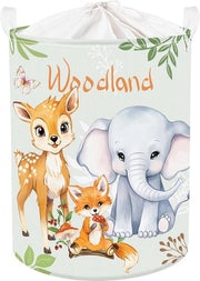 Cestello di stoccaggio per bambino da 45L, design delfino, colore verde bosco, 36 x 45 cm
