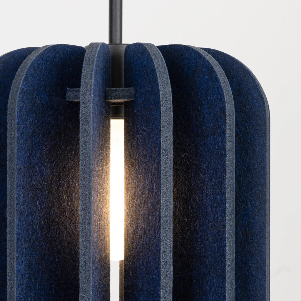 Lampada a sospensione moderna MULA 27 cm Paralume in feltro Telaio nero Auto-assemblaggio