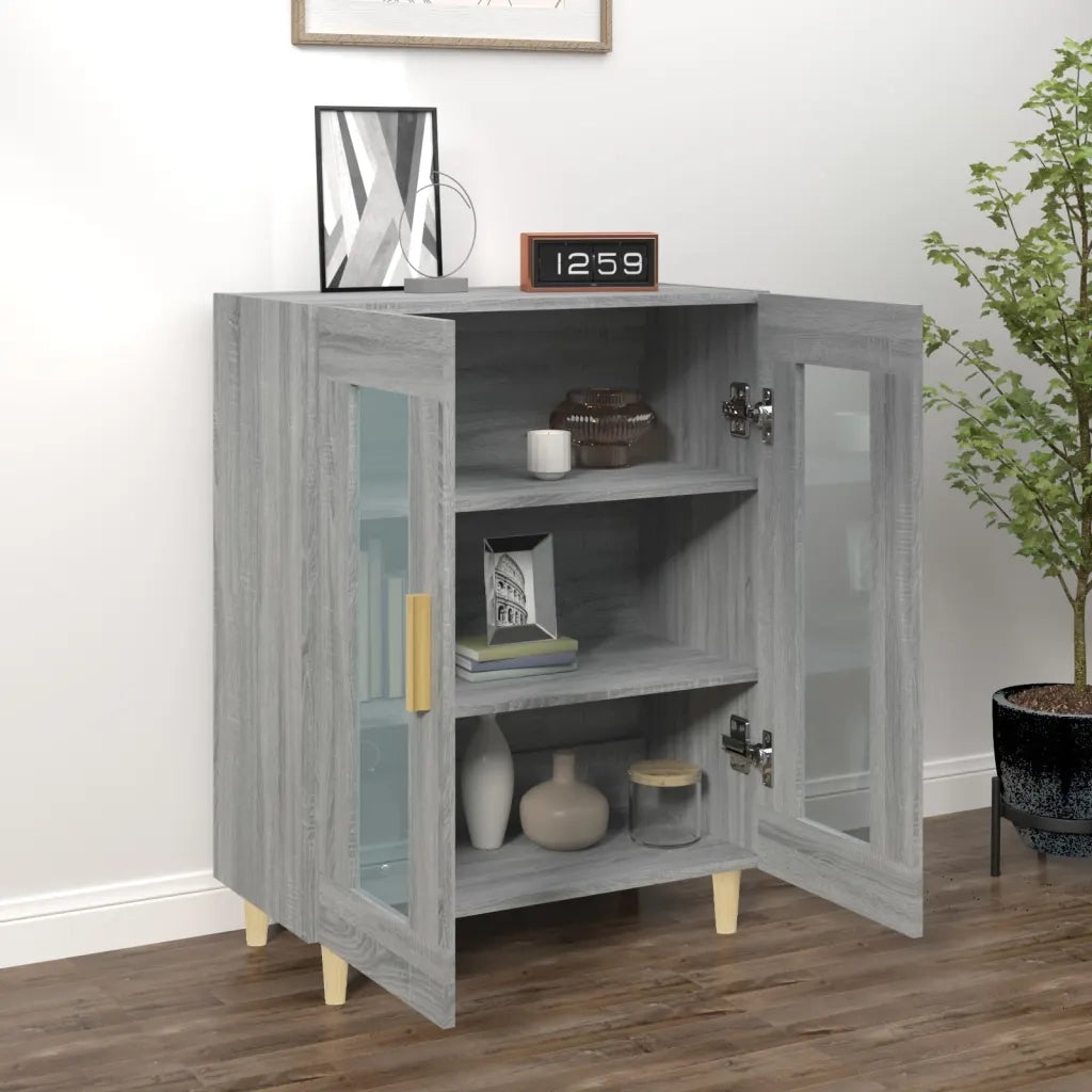 Credenza Grigio Sonoma 69,5x34x90 cm in Legno Multistrato cod mxl 16321