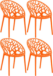 Set 4 sedie da giardino HOPE arancione