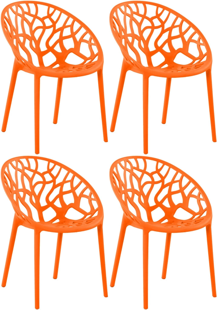 Set 4 sedie da giardino HOPE arancione