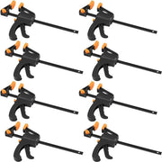 Serrature F- a forma rettangolare 8 pezzi - Distanza di serraggio 0-103 mm - Forza di serraggio 11 kg - Peso 72 g - Serramento regolabile