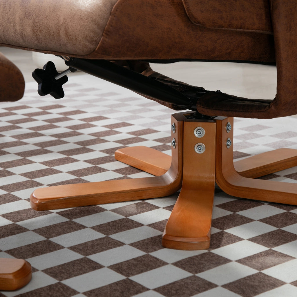 Poltrona relax reclinabile 135' girevole 360' con poggiapieds ¨C zephmum ¨C marrone