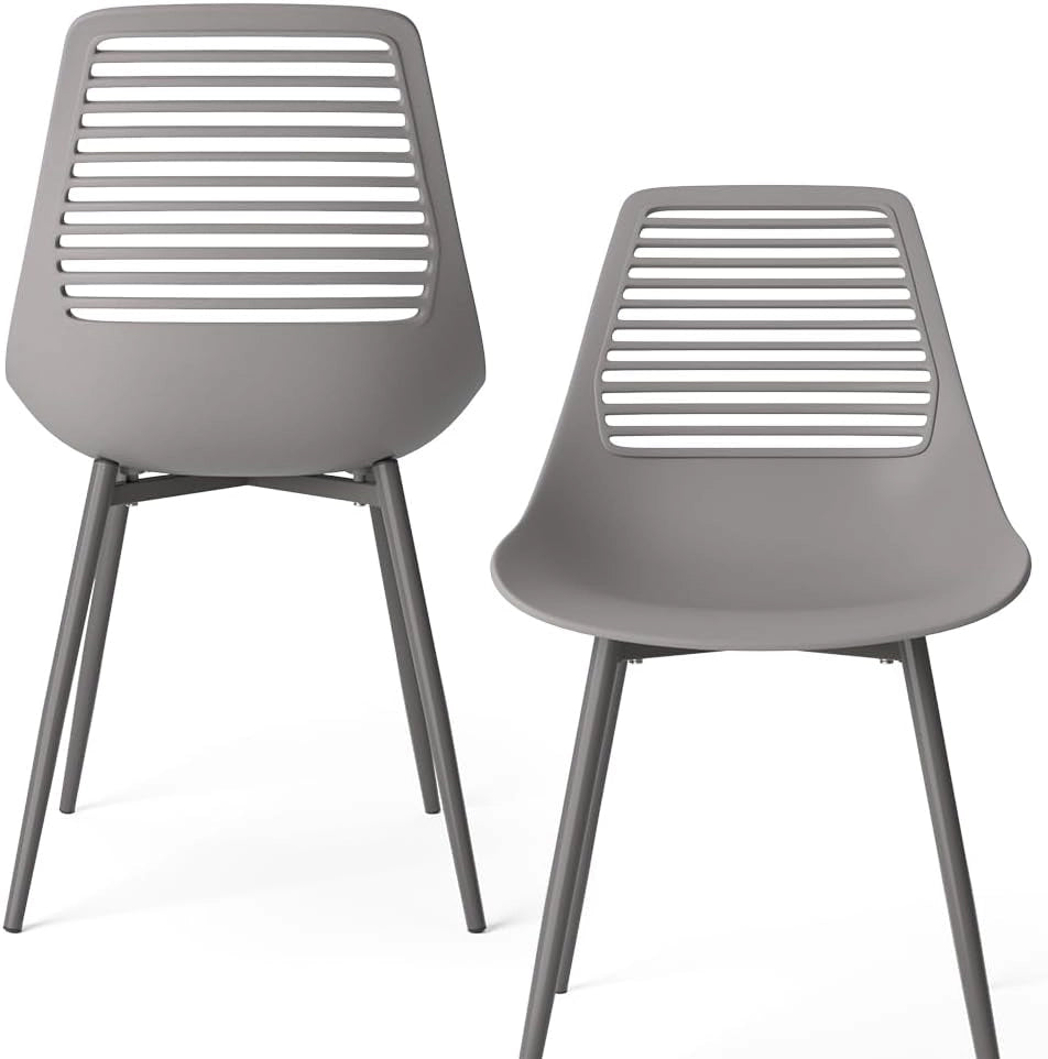 OK-Living Sedia da giardino Sedia da terrazza Sedia da balcone Klaas grigio Sedia ergonomica Set di 4