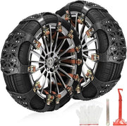 6 set di catene da neve universali 165-265 mm per emergenze - catene di sicurezza per autovetture - ausilio al start - adatto per SUV e camion - nero