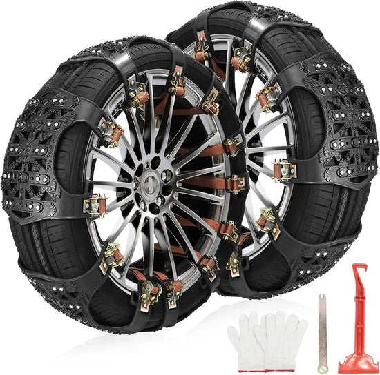 6 set di catene da neve universali 165-265 mm per emergenze - catene di sicurezza per autovetture - ausilio al start - adatto per SUV e camion - nero