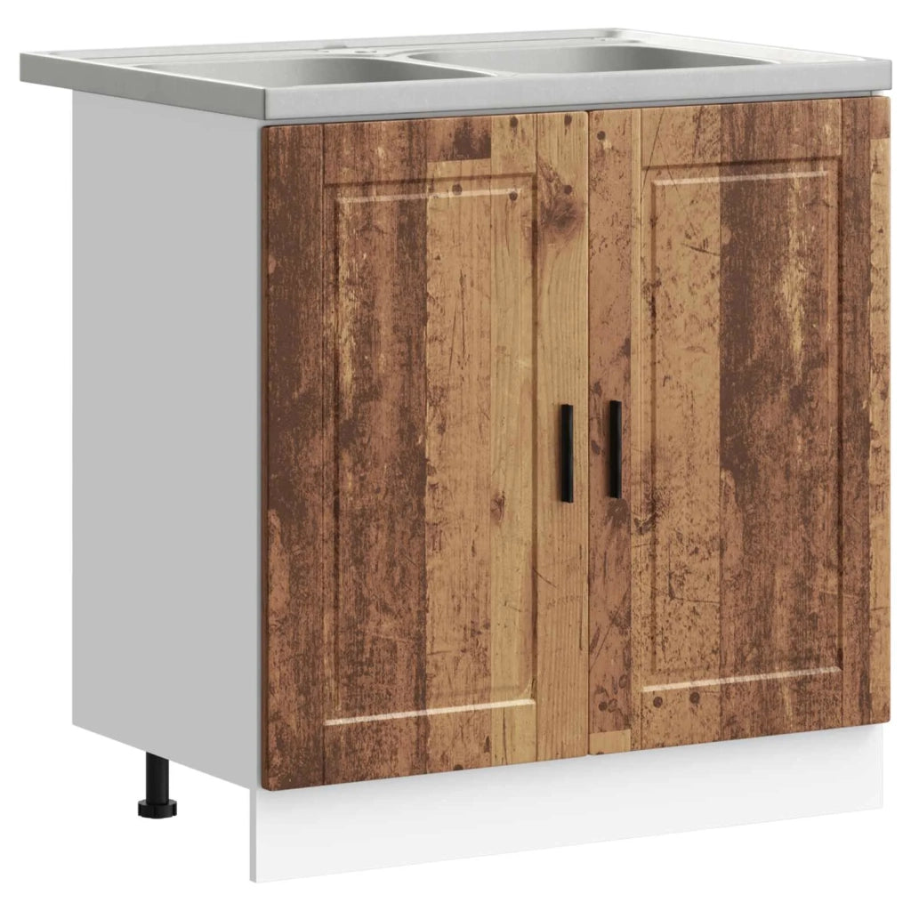 Mobiletto per lavabo Porto 2 pz Marrone 80 x 46 x 81,5 cm 3315029