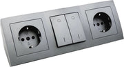 Stopconnettore in muratura con interruttore - 2x prelevabile 16A - nero antracite