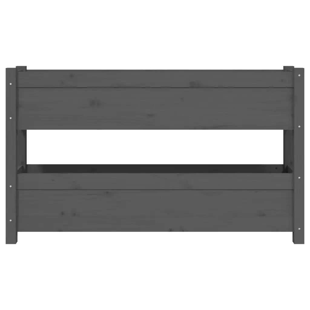 Fioriera Grigia 112x25x66 cm in Legno Massello di Pino 823929