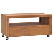 Mobile Porta TV con Ruote 80x50x42 cm in Legno Massello di Teak cod mxl 14159