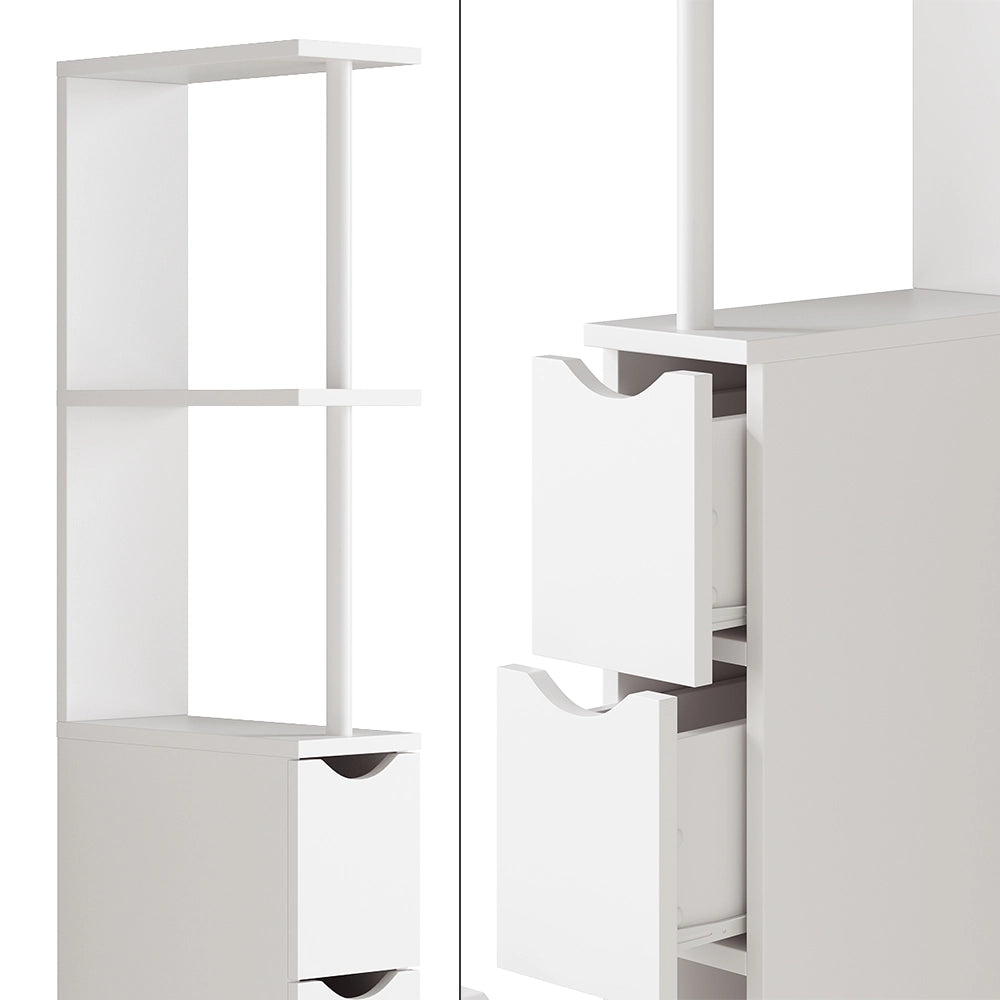 Vicco Mobile da bagno Bianco 15 x 137 cm con 3 cassetti