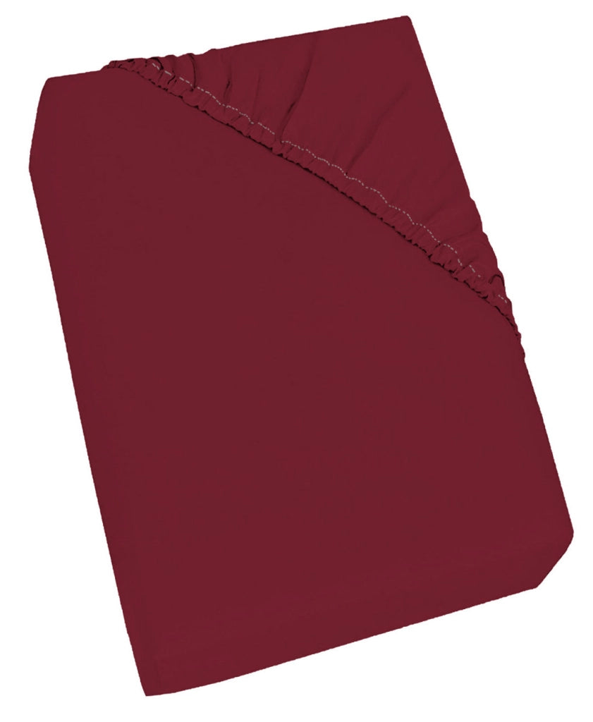 Lenzuolo Sotto Matrimoniale Maxi con Angoli ed Elastico Tinta Unita Bordeaux