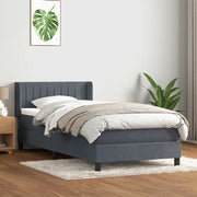 Giroletto a Molle con Materasso Grigio Scuro 80x220 cm Velluto 3318304
