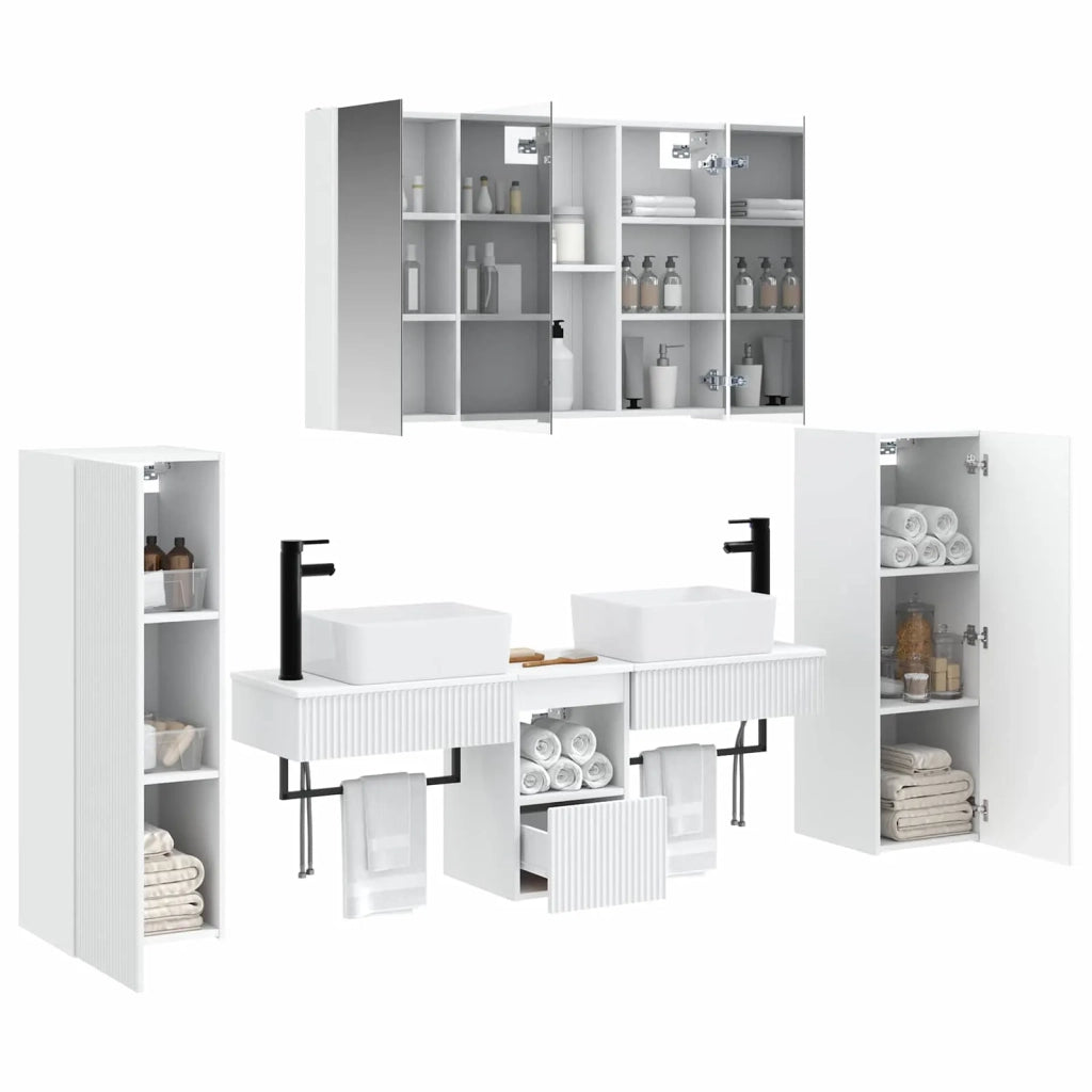 Set di mobili per il bagno 6 pcs Bianco 3407135