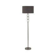 Lampada da terra Andevenno, Luce da terra, Lampada da pavimento, Lampada a stelo, 43x43 h163 cm, Bianco e Grigio