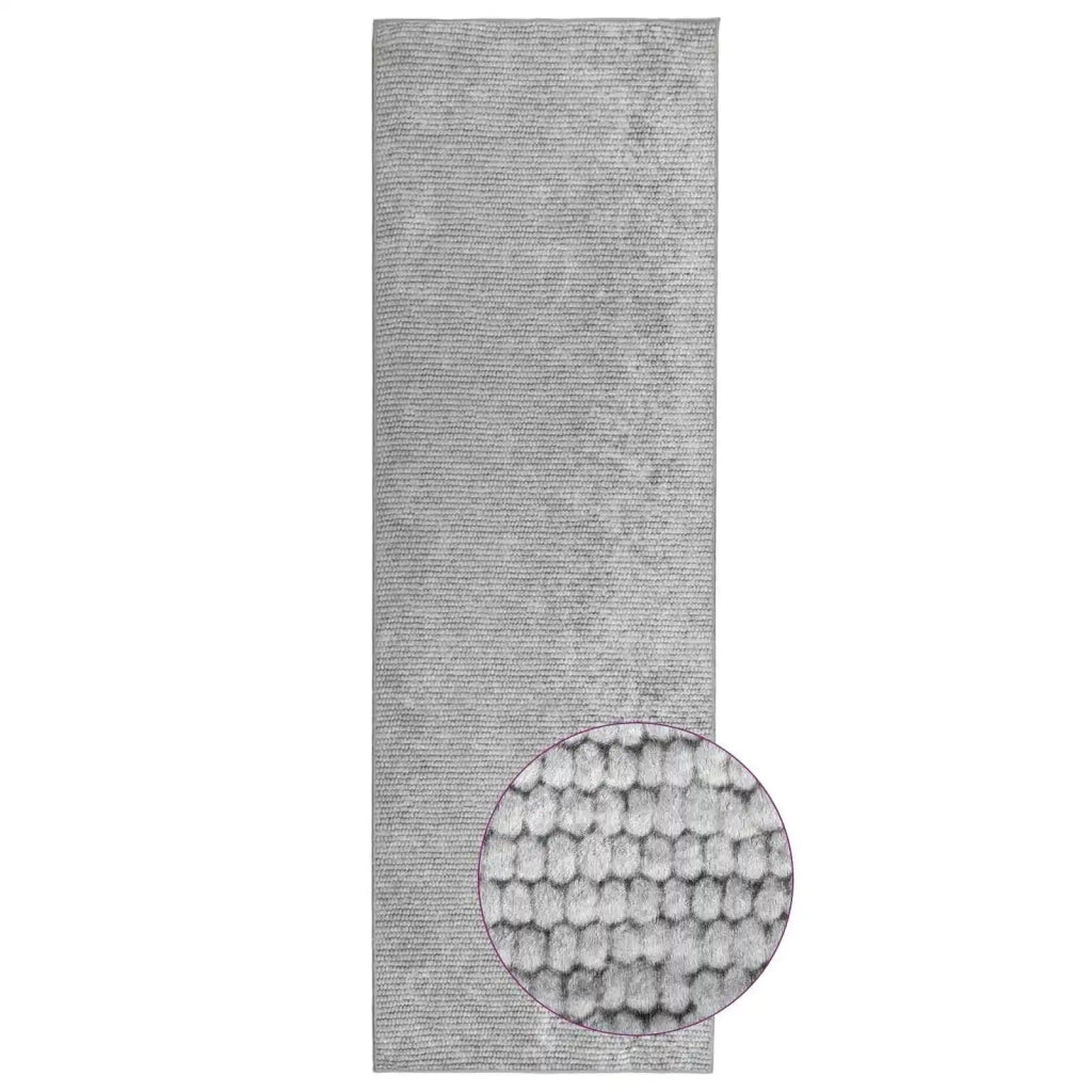 Tappeto Grigio 80 x 300 cm 100% Poliestere 3 mm Lavabile 42041663