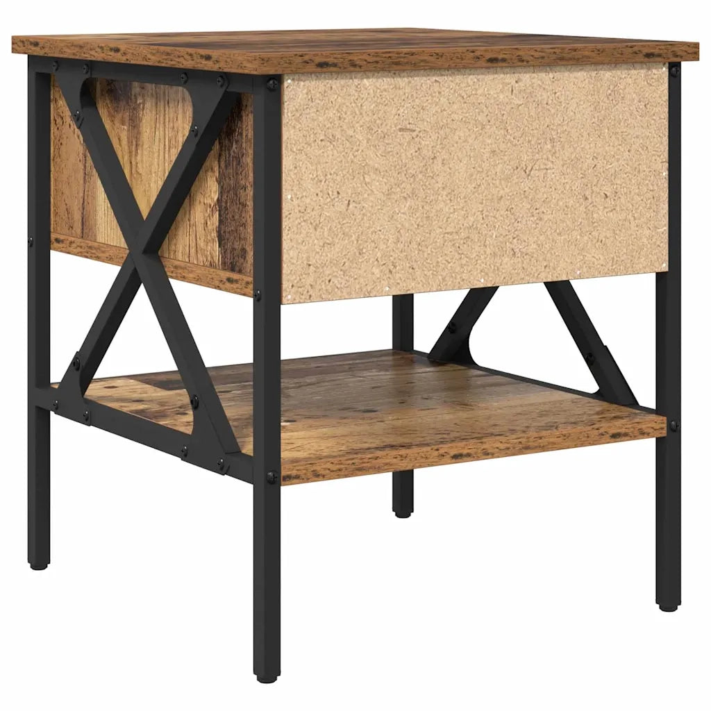 Set di 2 Comodini | Armadio da Notte | Mobiletto da notte con cassetto Legno vecchio 40 x 42 x 45 cm