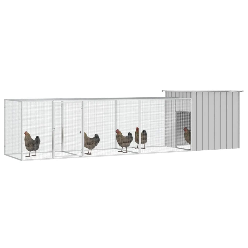 Gabbia per Polli Grigia 400x91x100 cm Acciaio Zincato CFW5055602