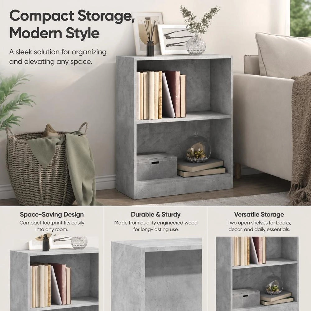 Bookshelf, Concrete Grey, 60x24x76 Cm, Wood-based Material