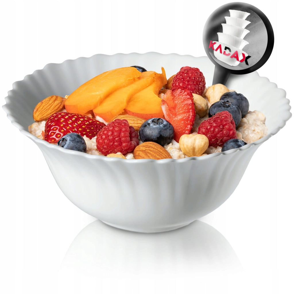Ciotola in vetro KADAX per insalata, snack, insalata, 15 cm, ciotola per zuppa, bianca