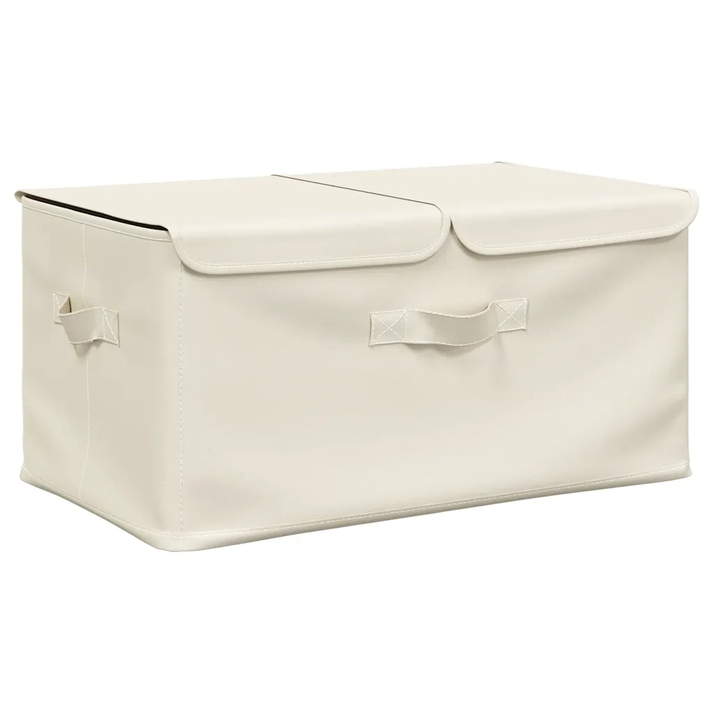 Scatola Portaoggetti in Tessuto 50x30x25 cm Crema CFW1872423