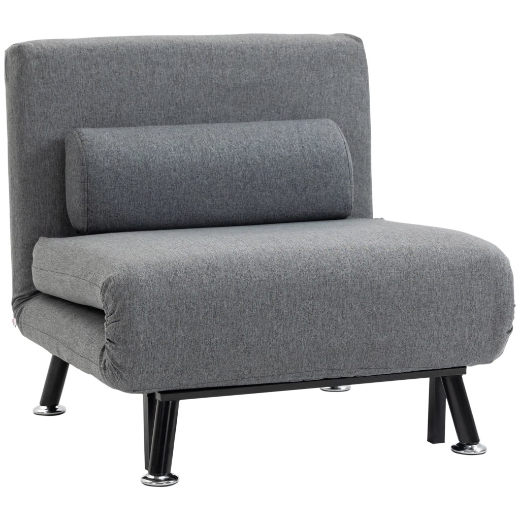 Letto Poltrona Relax Imbottito Klappsessel con Schienale Regolabile ¨C Minimal ¨C Grigio Scuro 75x70x75 cm