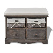 Cassapanca-Baule-Mobile di Stoccaggio Marrone 62x33x42 cm in Legno di Paulownia
