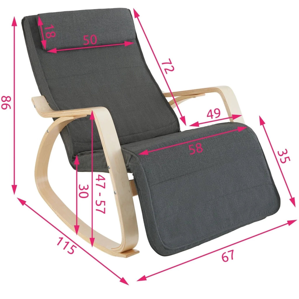 Comoda poltrona a dondolo con elegante design ergonomico grigio 08_0000247